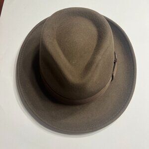 Scala Bristol Soft Wool Fedora Hat in Brown, Size Large
